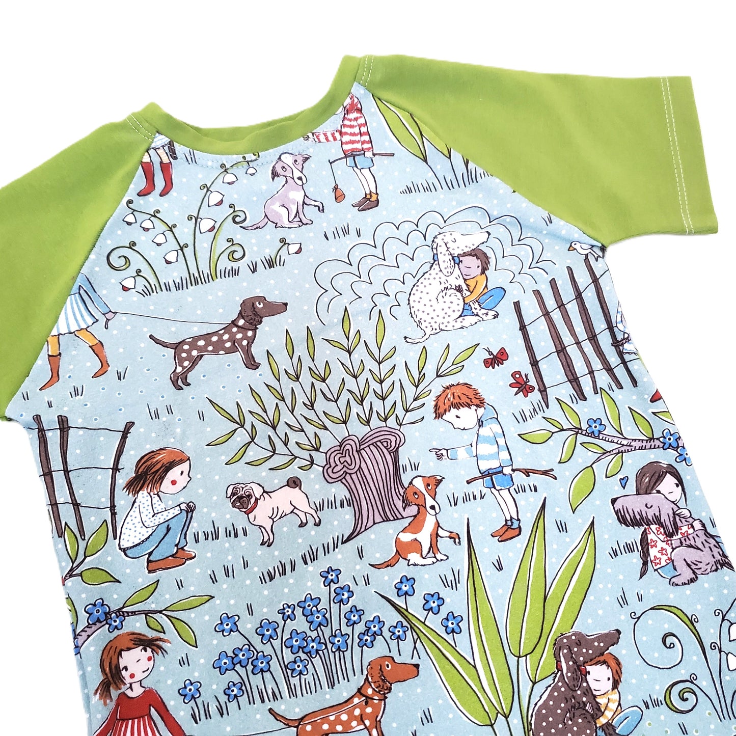 Kids and Their Best Friends-Dogs, Dress & Tee Shirt in Organic Cotton Jersey