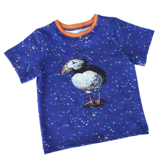 Children's Puffin Tee Shirt in Organic Cotton
