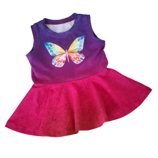 Rainbow Butterfly Peplum Top for Children