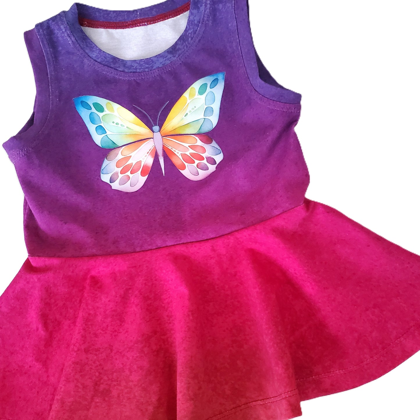 Rainbow Butterfly Peplum Top for Children
