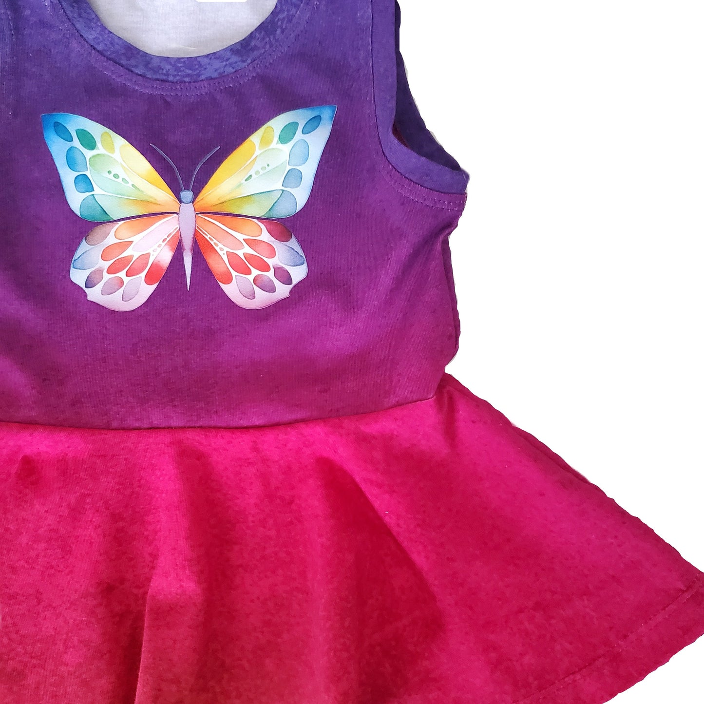 Rainbow Butterfly Peplum Top for Children