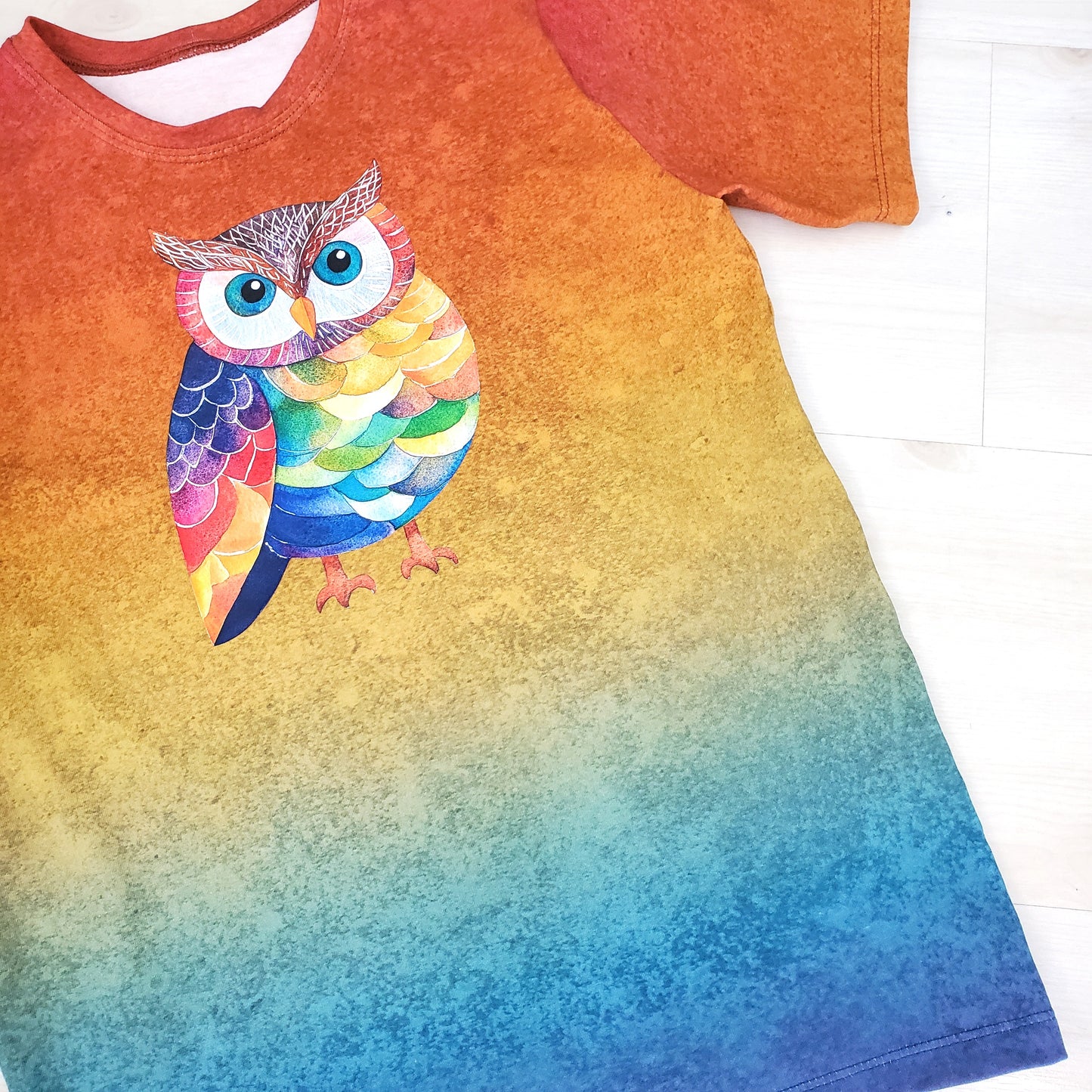 Rainbow Owl Tee Shirt for Kids