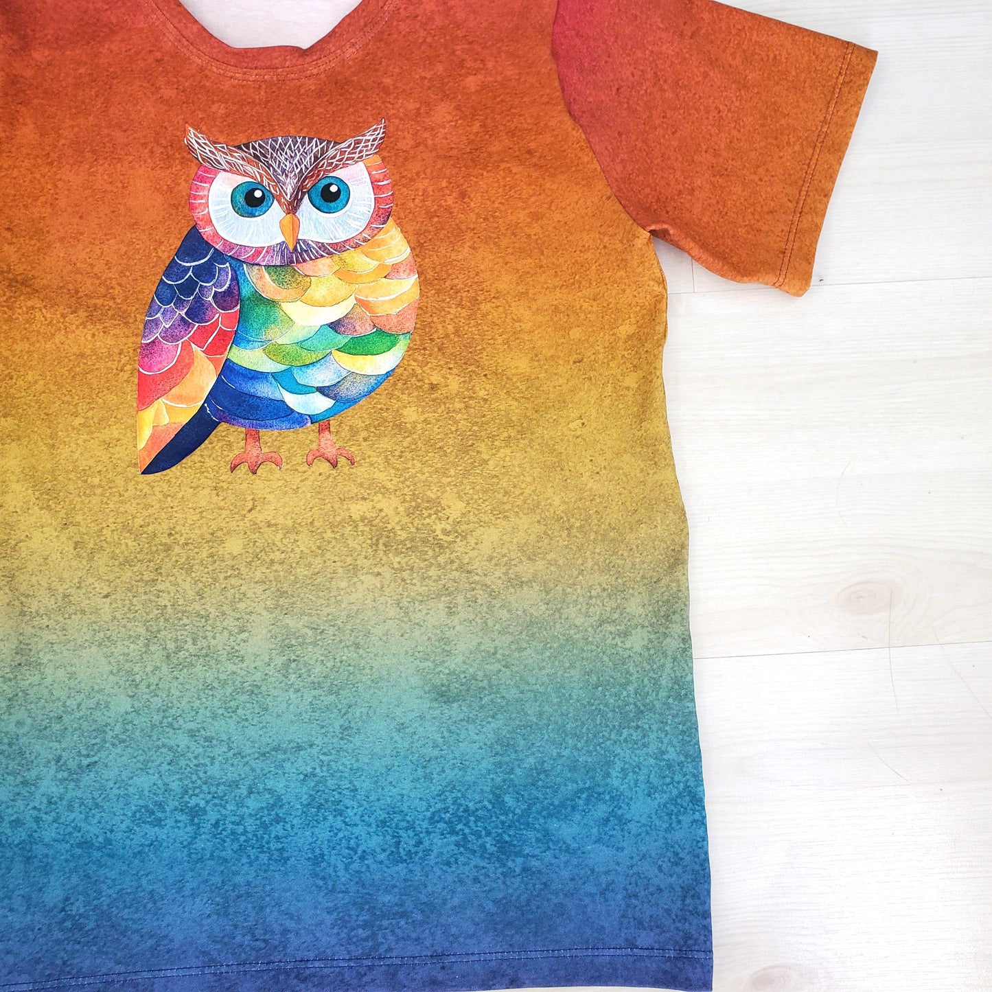 Rainbow Owl Tee Shirt for Kids