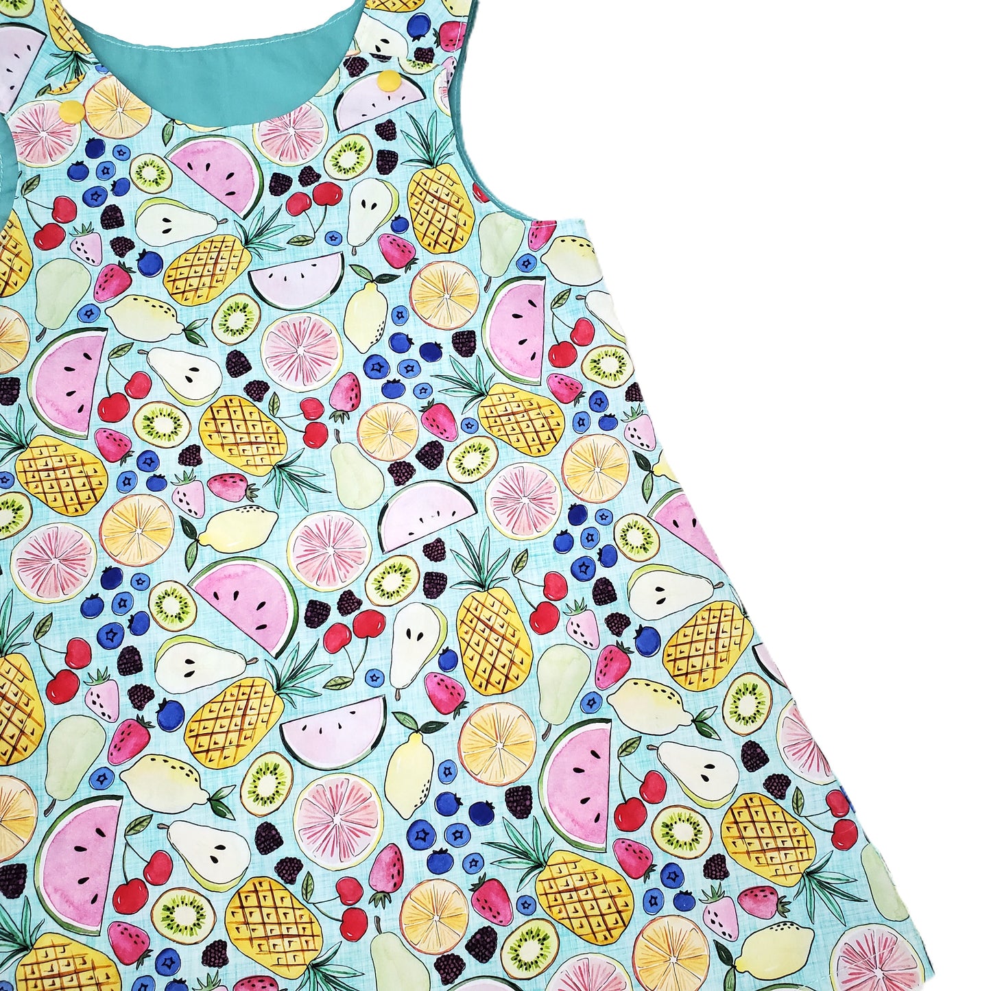 Organic Girl's & Toddler Dress in Summer Fruit Print