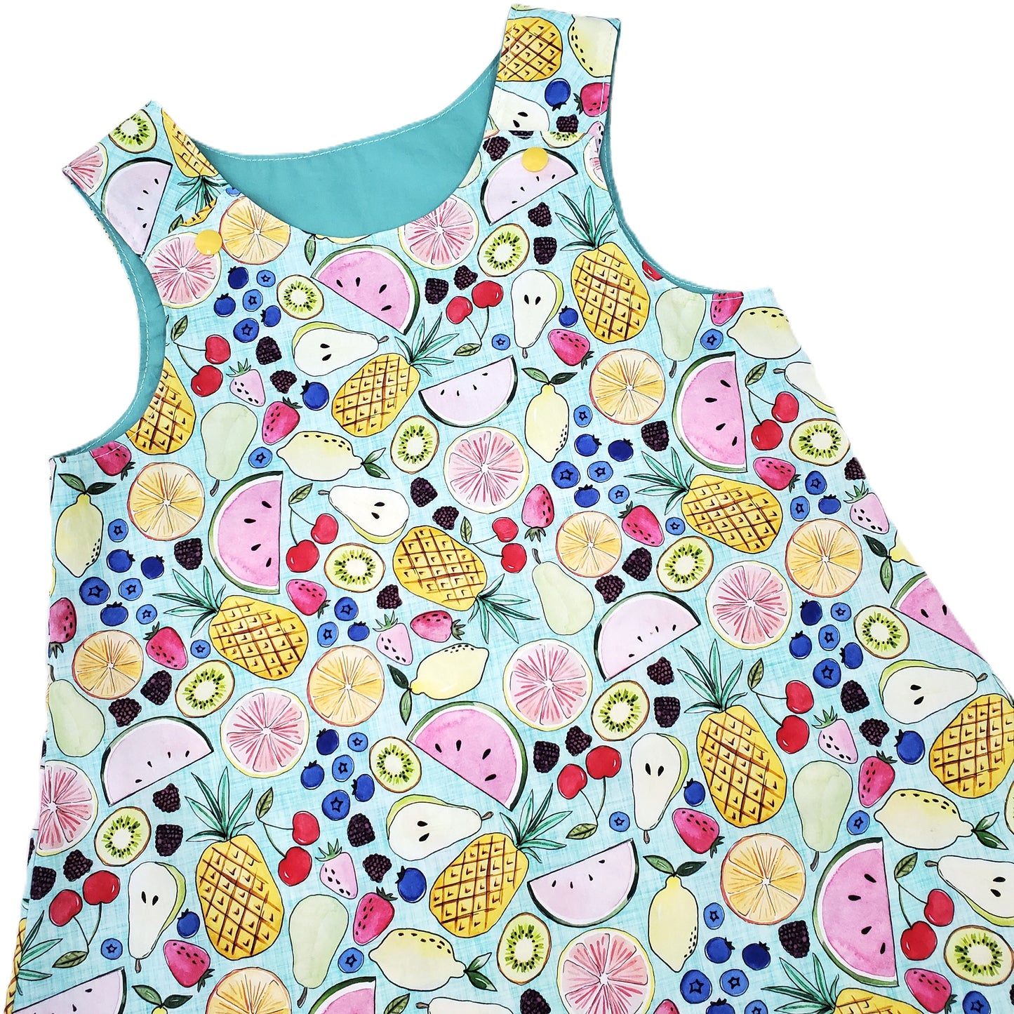 Organic Girl's & Toddler Dress in Summer Fruit Print