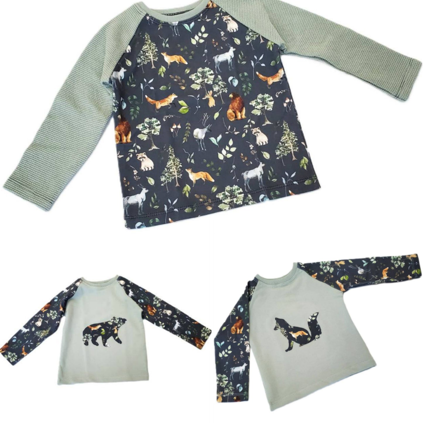Woodland Tees in Organic Cotton with Foxes and Bears