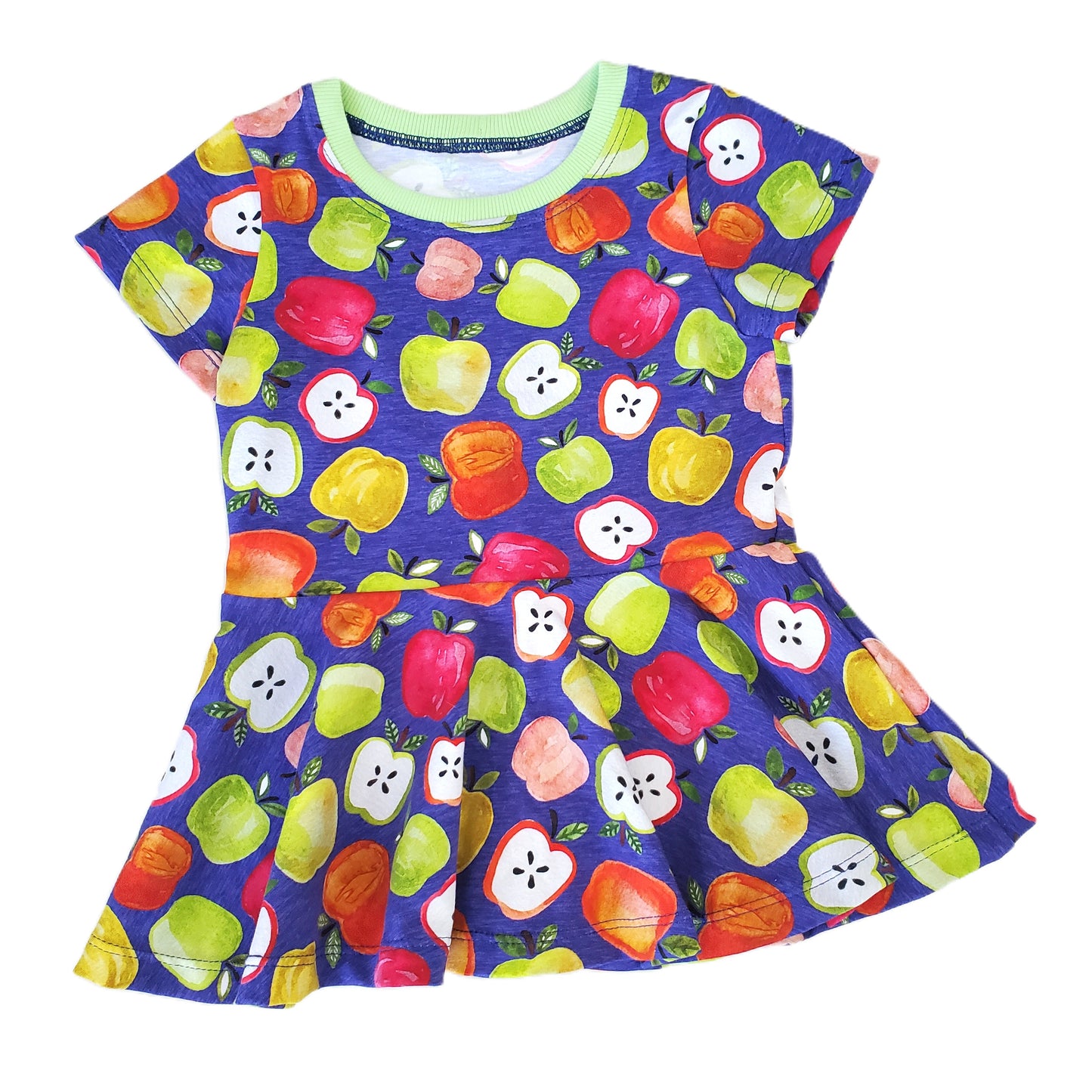 Apple Peplum Top for Girls in Organic Cotton Jersey