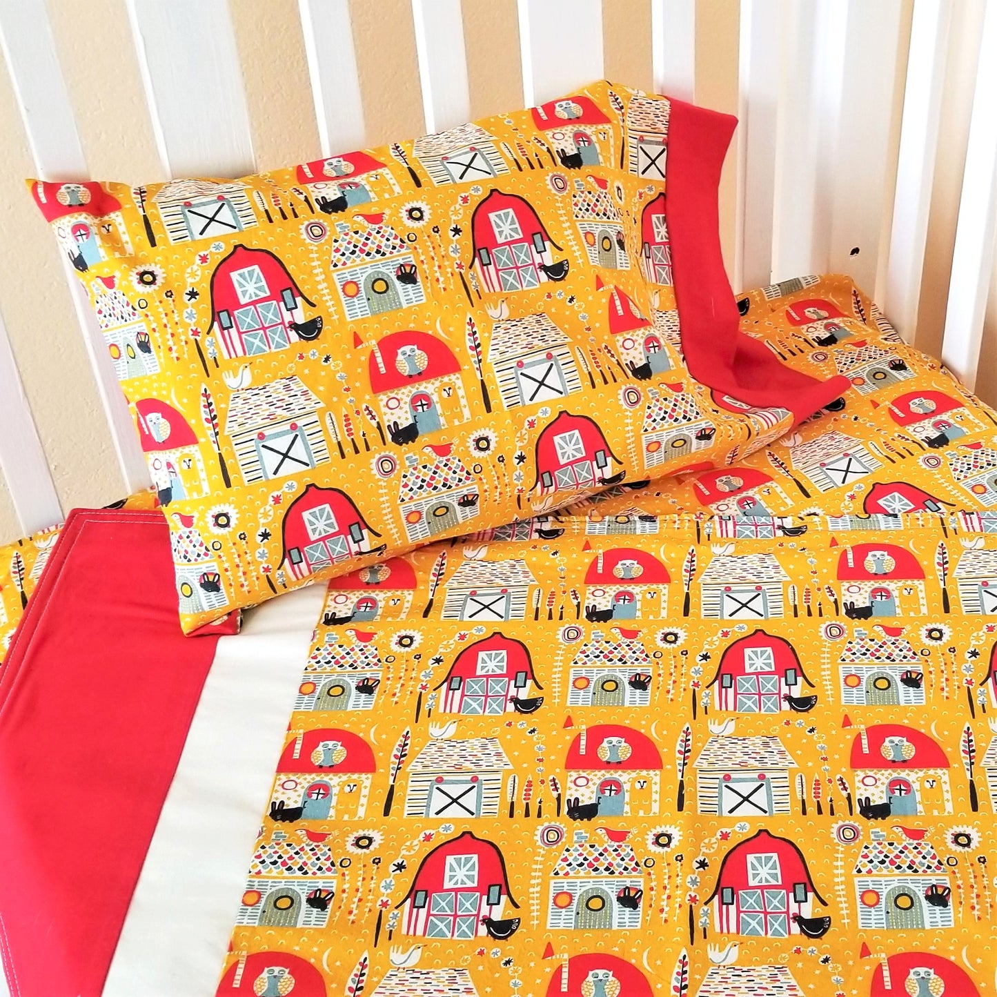 Organic Cotton Barnyard Pillowcase in a Variety of Sizes