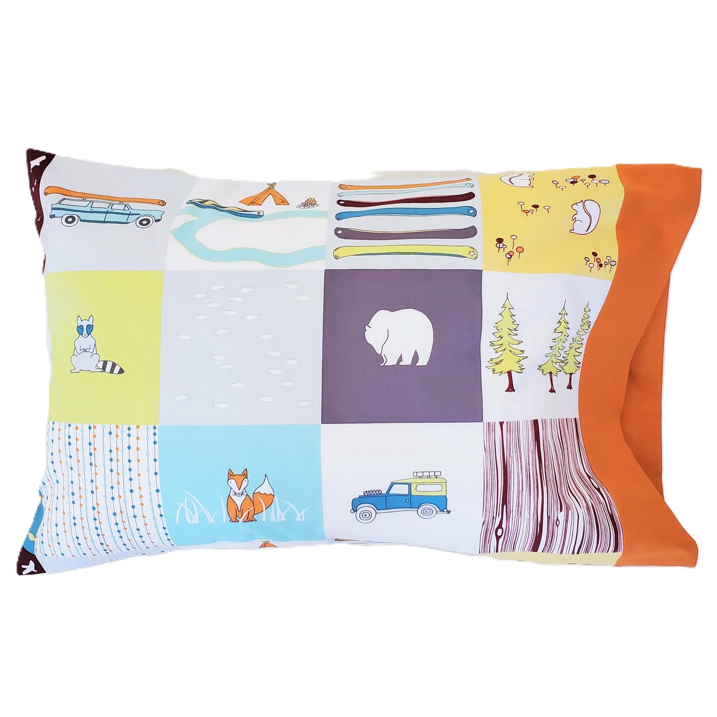 Organic Pillowcases with Camping Themes in a Variety of Sizes