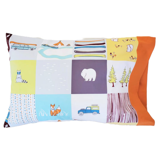 Organic Pillowcases with Camping Themes in a Variety of Sizes