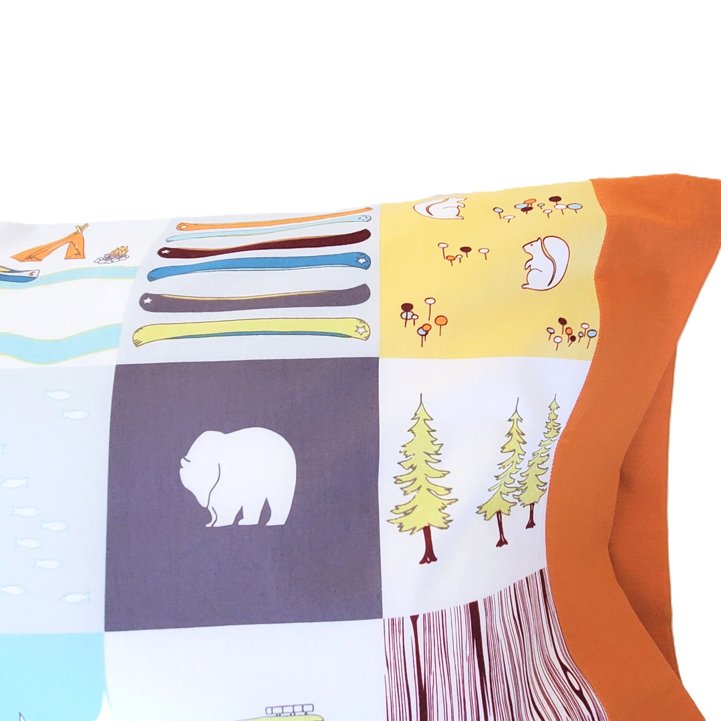 Organic Pillowcases with Camping Themes in a Variety of Sizes