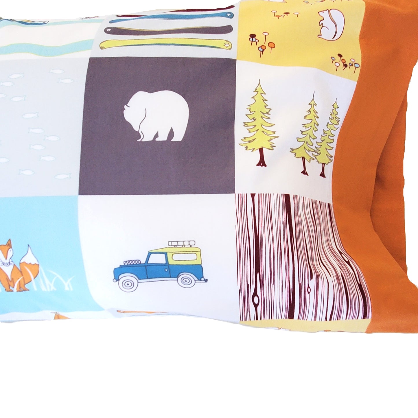 Organic Pillowcases with Camping Themes in a Variety of Sizes