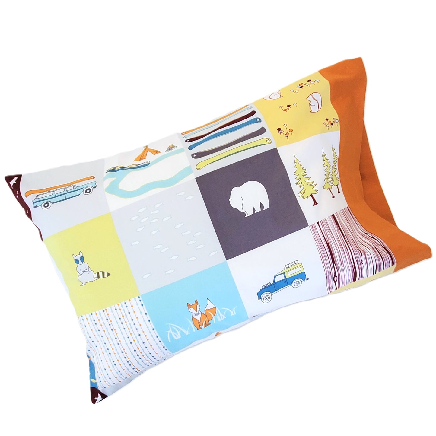 Organic Pillowcases with Camping Themes in a Variety of Sizes