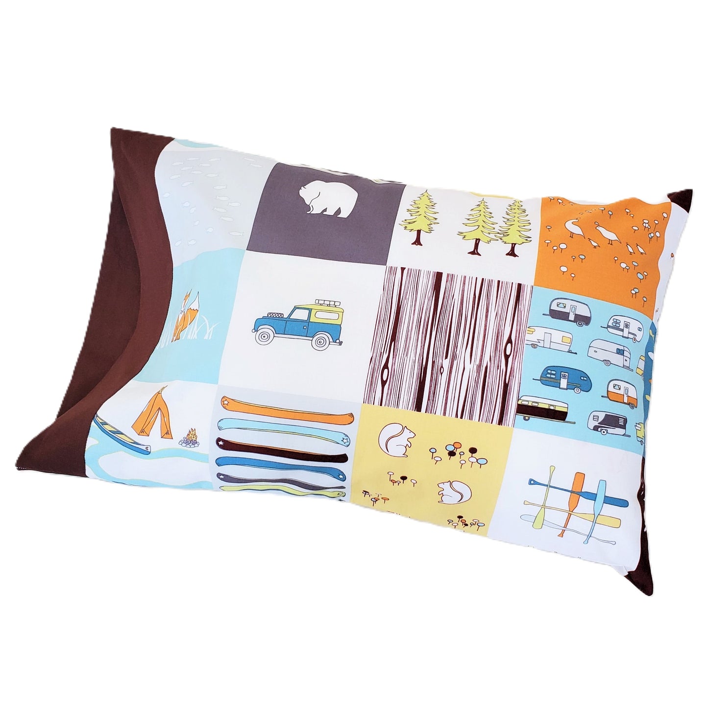 Organic Pillowcases with Camping Themes in a Variety of Sizes