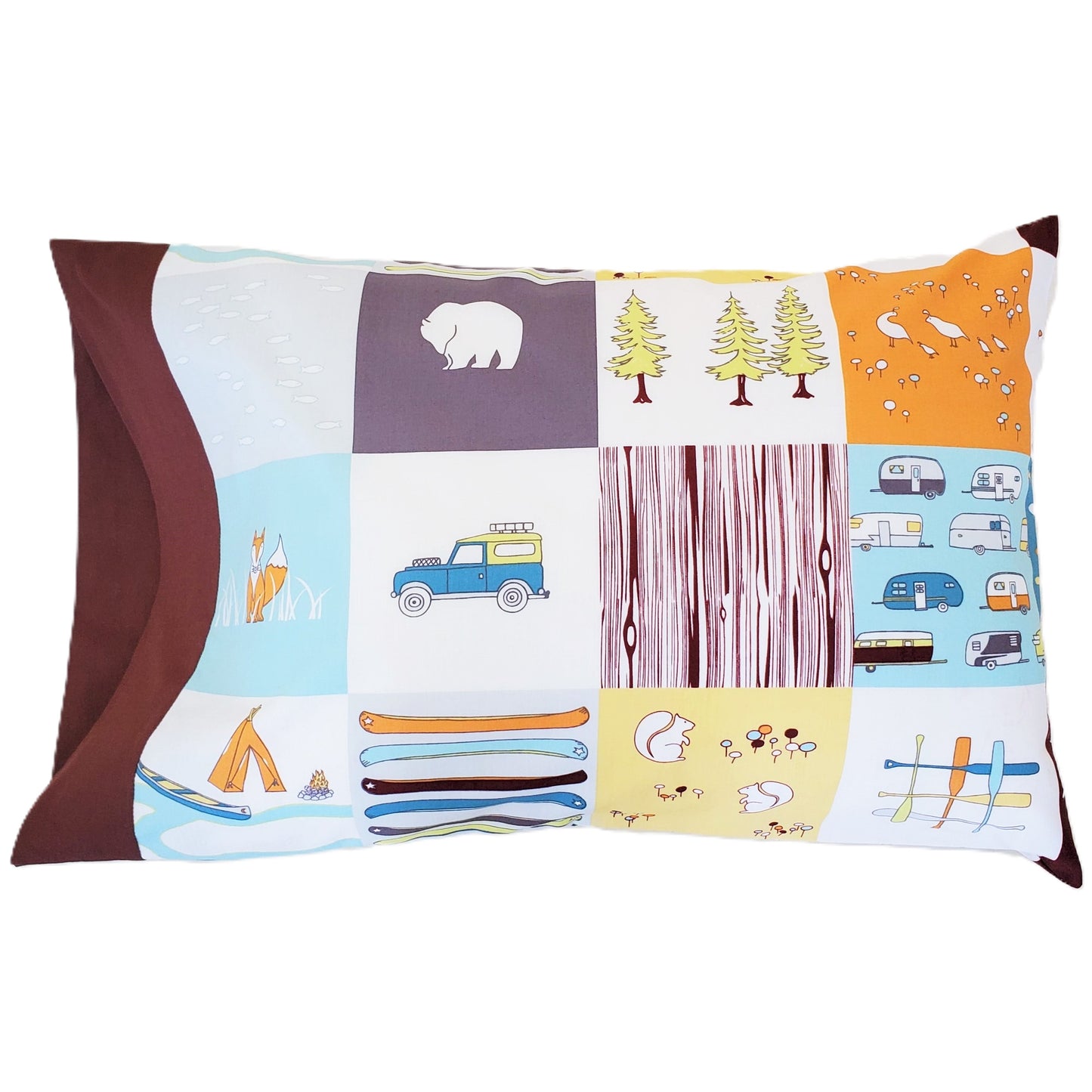 Organic Pillowcases with Camping Themes in a Variety of Sizes