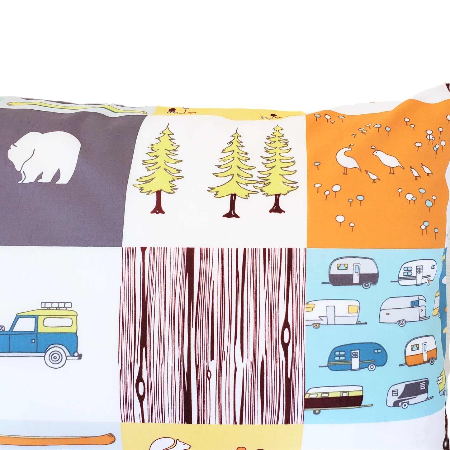 Organic Pillowcases with Camping Themes in a Variety of Sizes