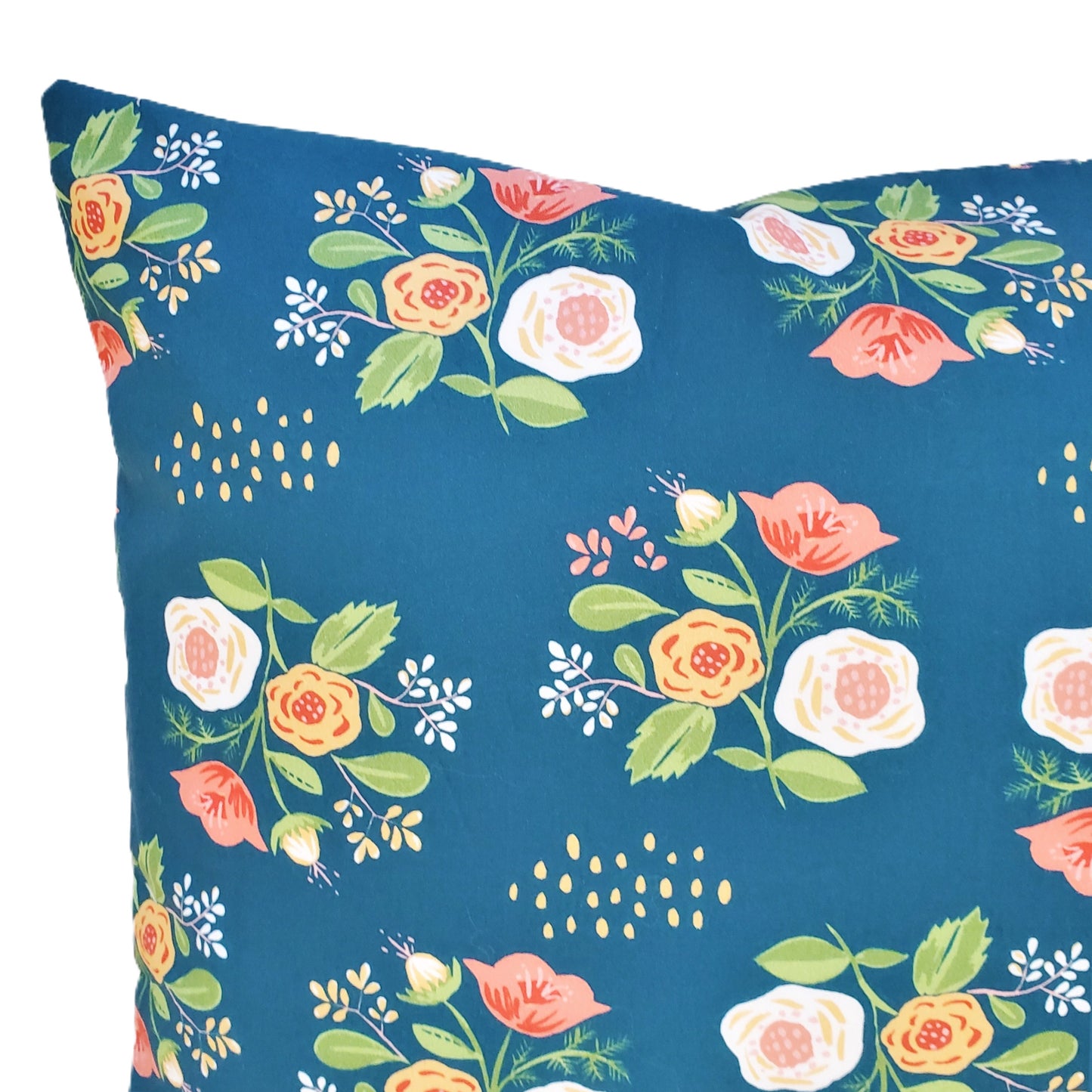 Blue Floral Organic Cotton Pillowcases in a Variety of Sizes
