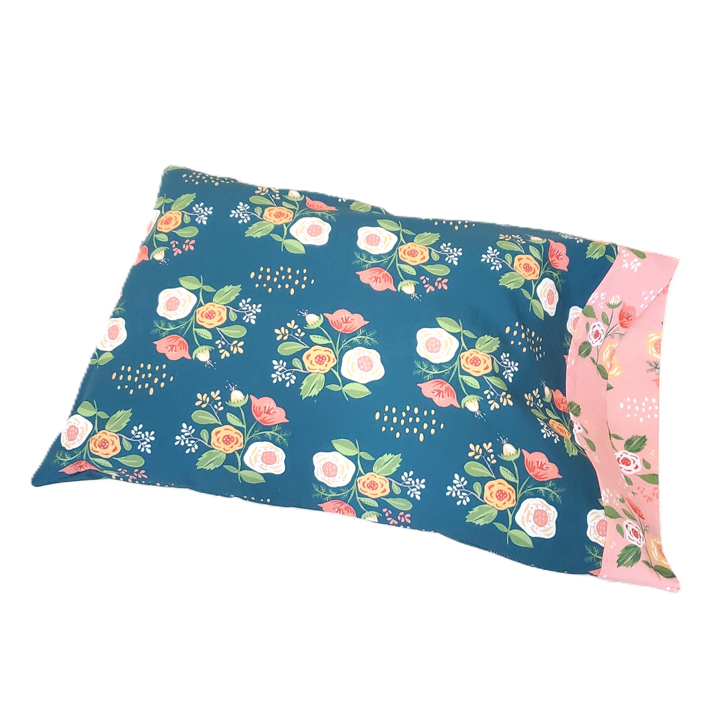 Blue Floral Organic Cotton Pillowcases in a Variety of Sizes