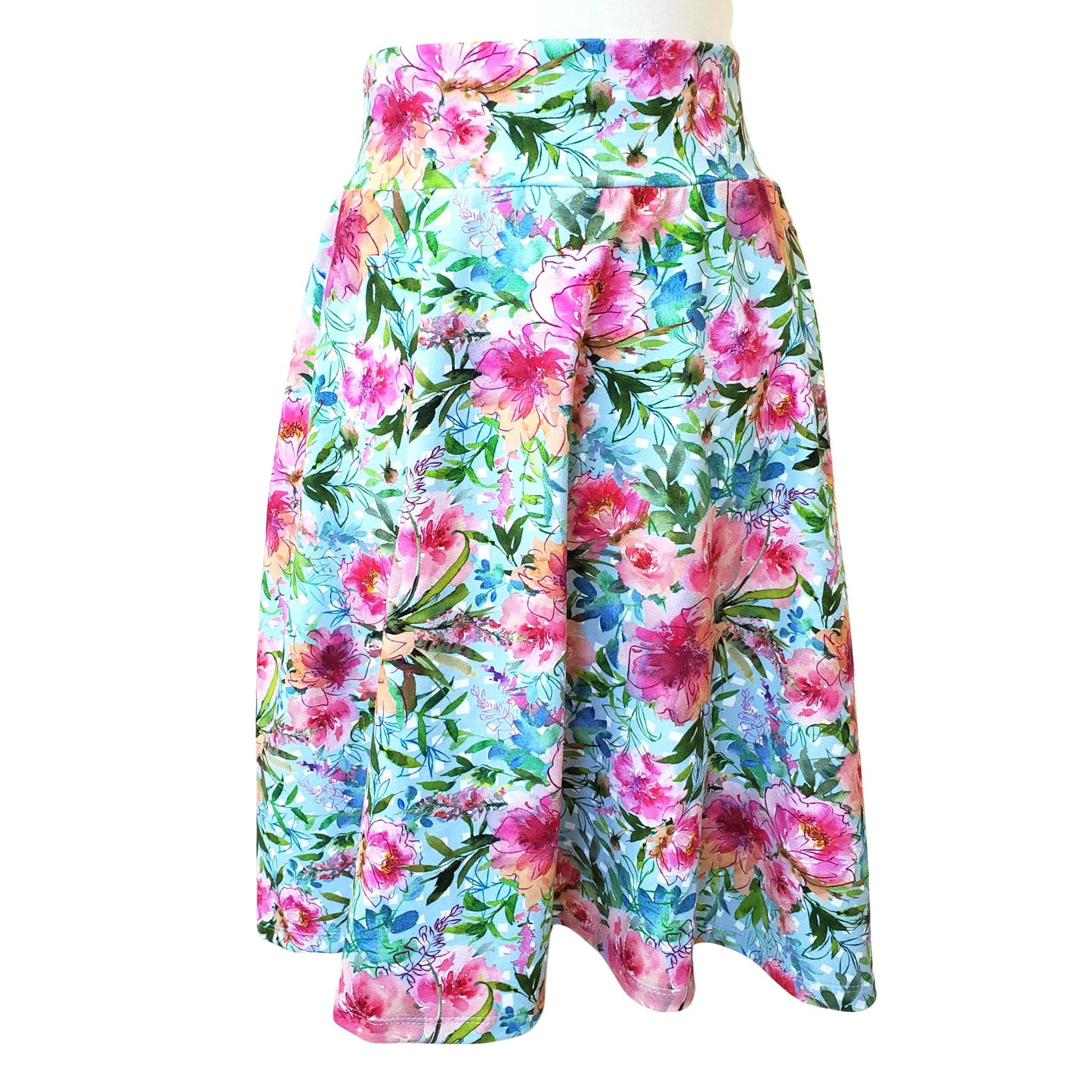 Women's Floral Swing Skirt in Organic Cotton Jersey