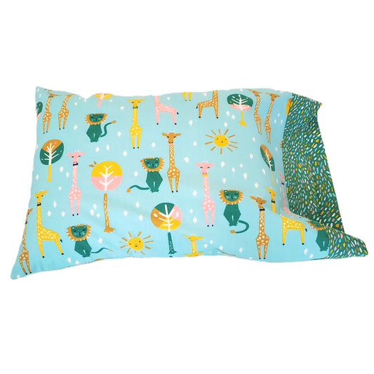 Organic Cotton Pillowcases in Lion and Giraffe Print
