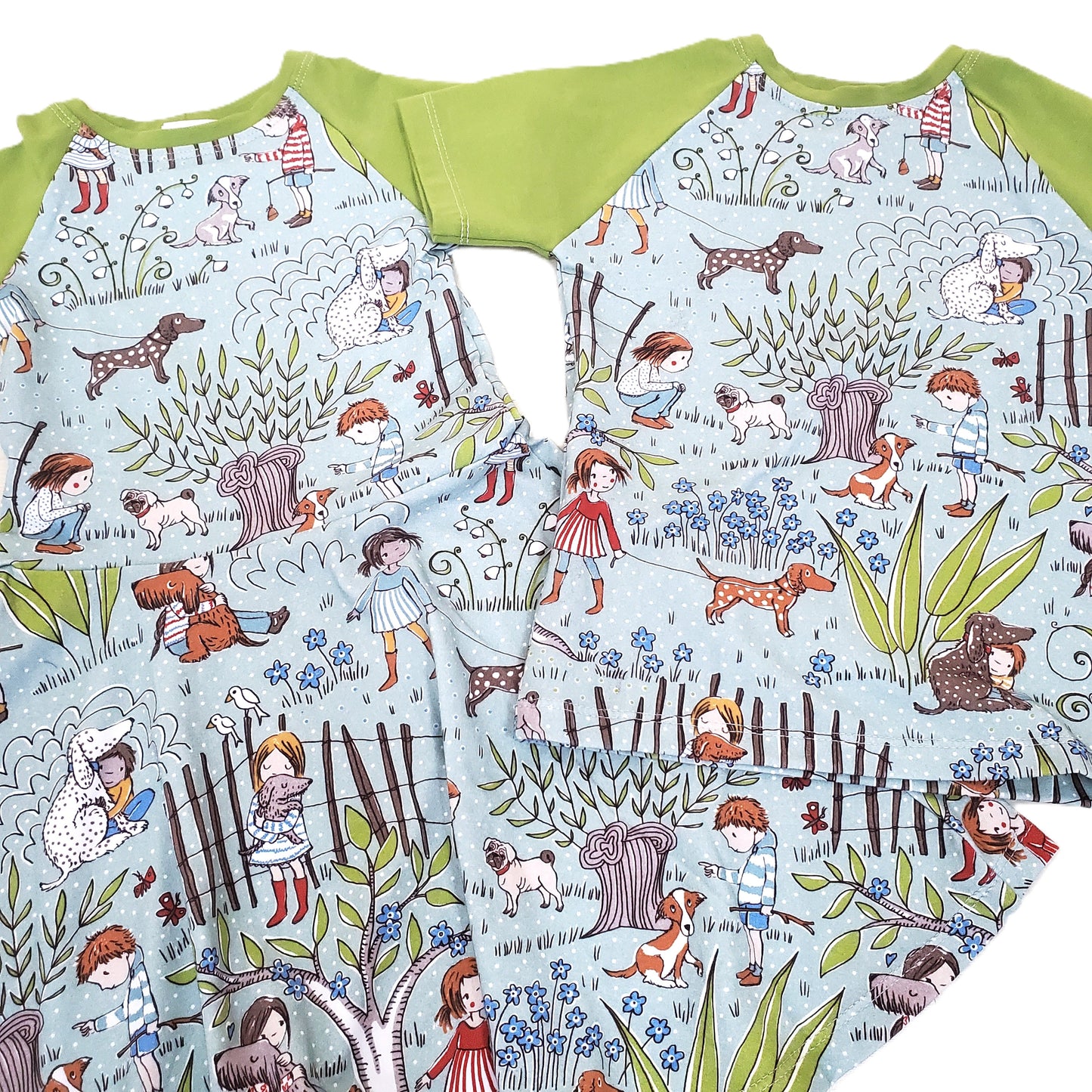 Kids and Their Best Friends-Dogs, Dress & Tee Shirt in Organic Cotton Jersey