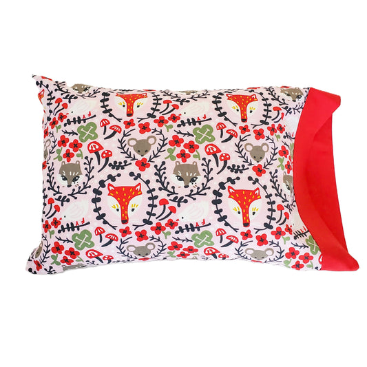 Foxes & Woodland Animal Pillowcases in Organic Cotton and a Variety of Sizes