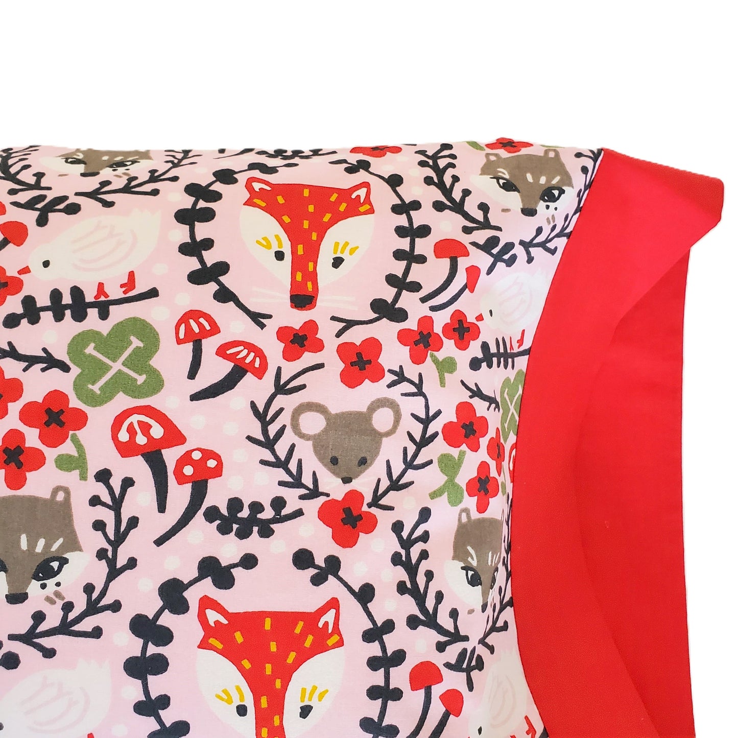 Foxes & Woodland Animal Pillowcases in Organic Cotton and a Variety of Sizes
