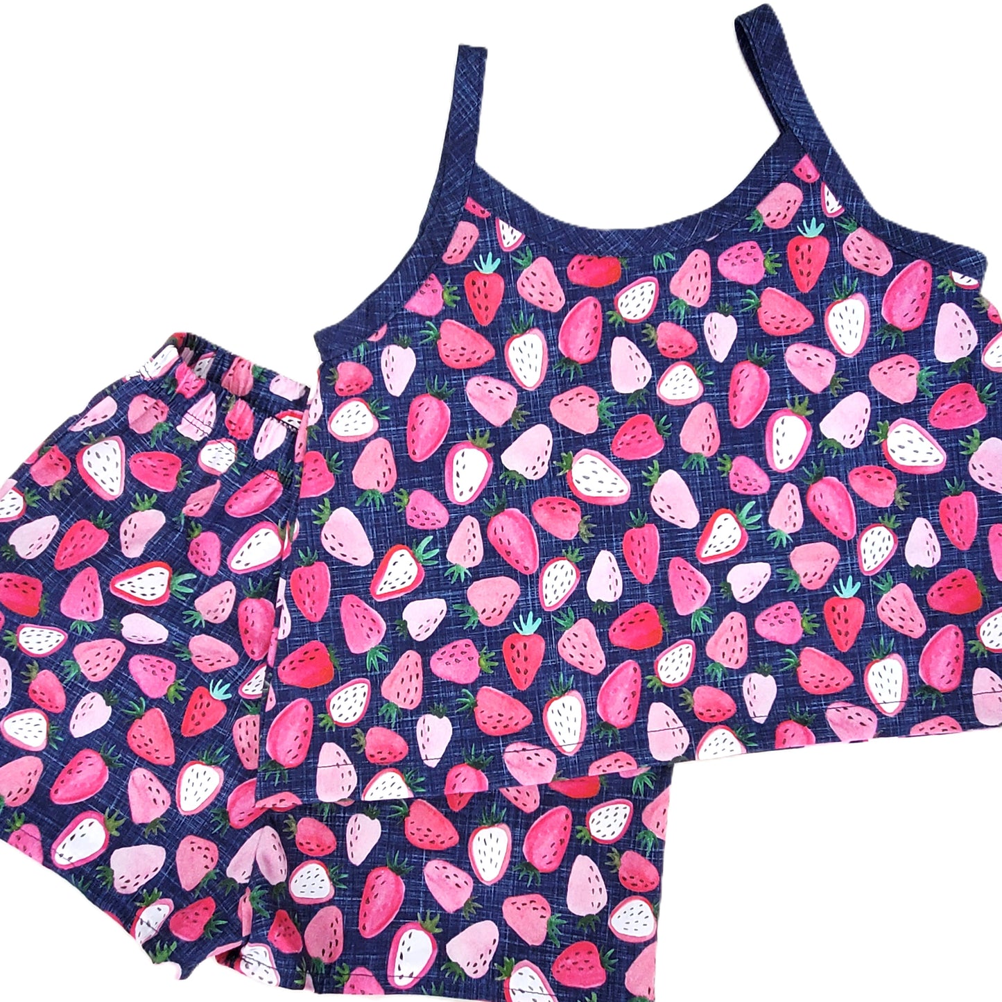Strawberry Top and Shorts Set for Kids in Organic Cotton