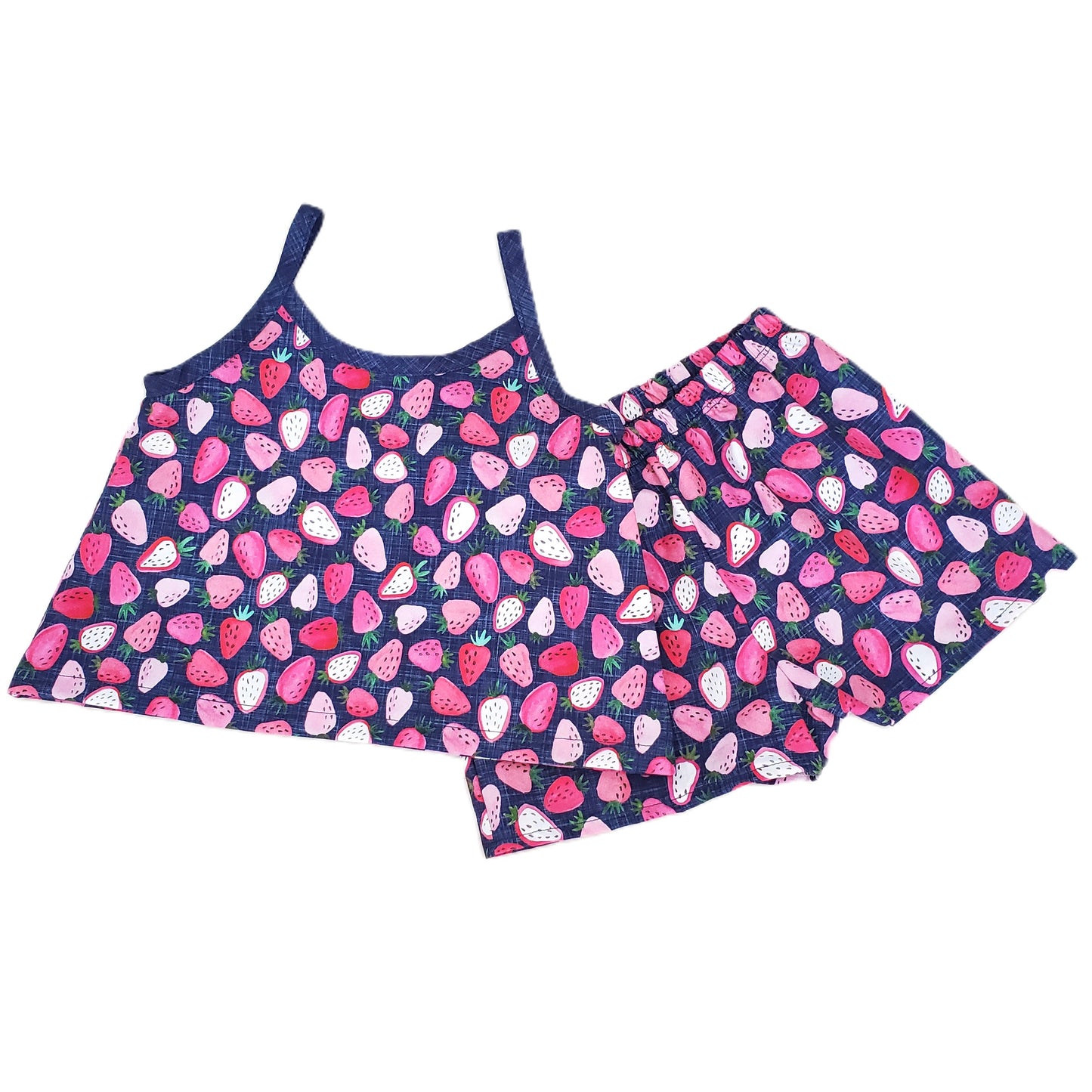 Strawberry Top and Shorts Set for Kids in Organic Cotton