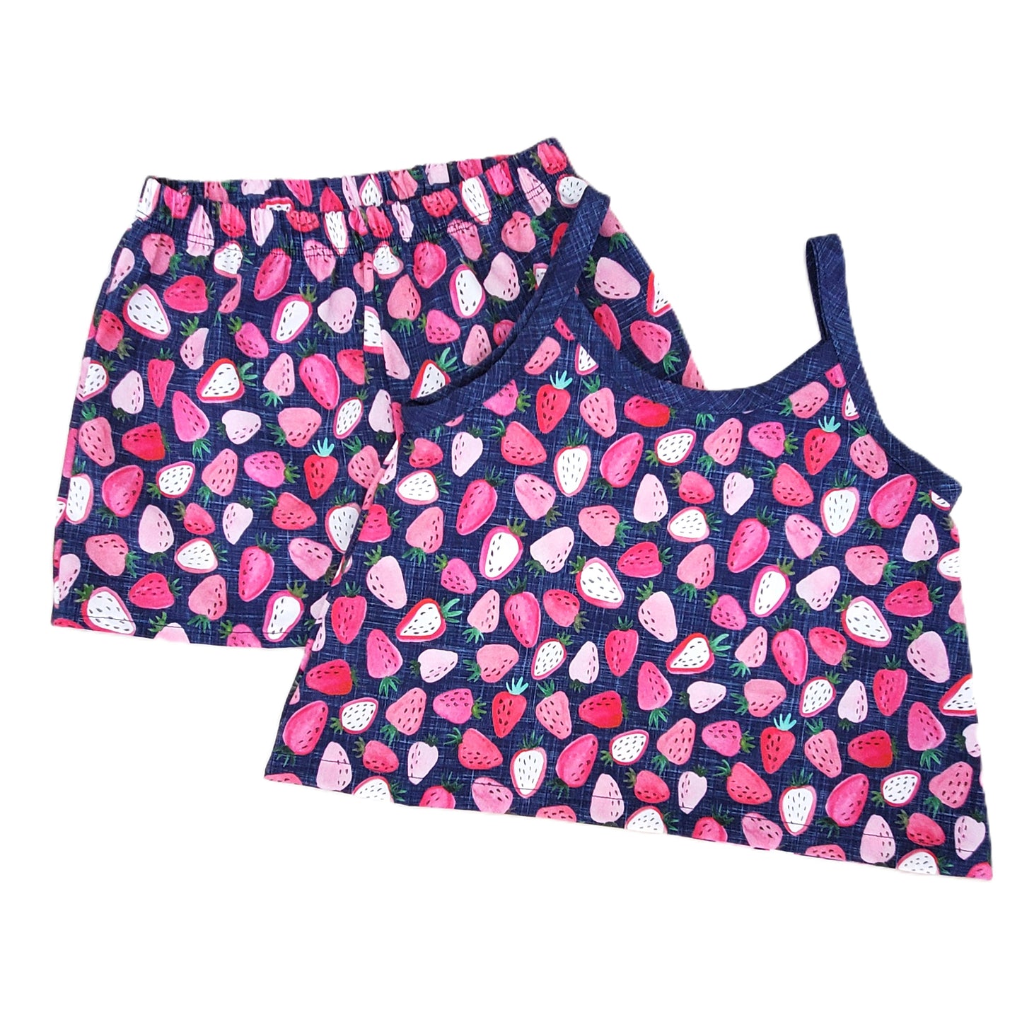 Strawberry Top and Shorts Set for Kids in Organic Cotton