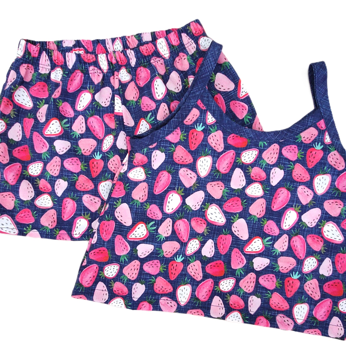 Strawberry Top and Shorts Set for Kids in Organic Cotton