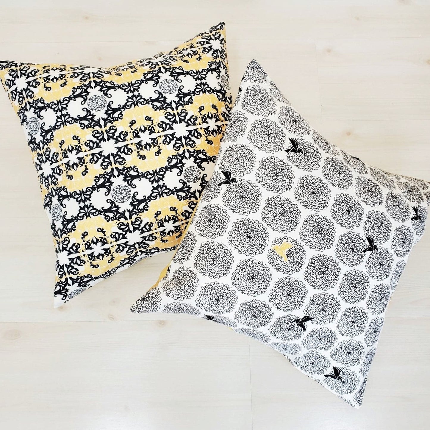 Organic Accent Pillow Covers with Metallic Gold Accents