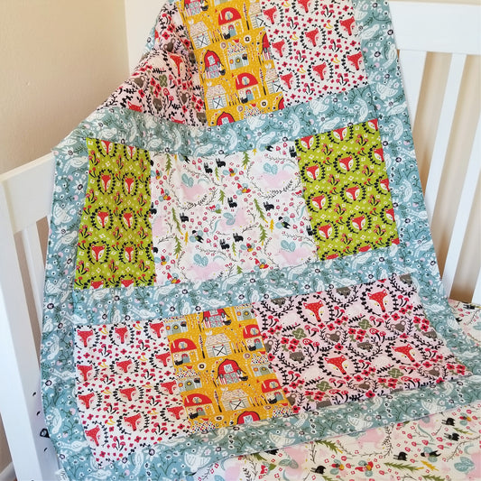 Organic Cotton Baby & Toddler Quilt with Unicorns, Foxes & More