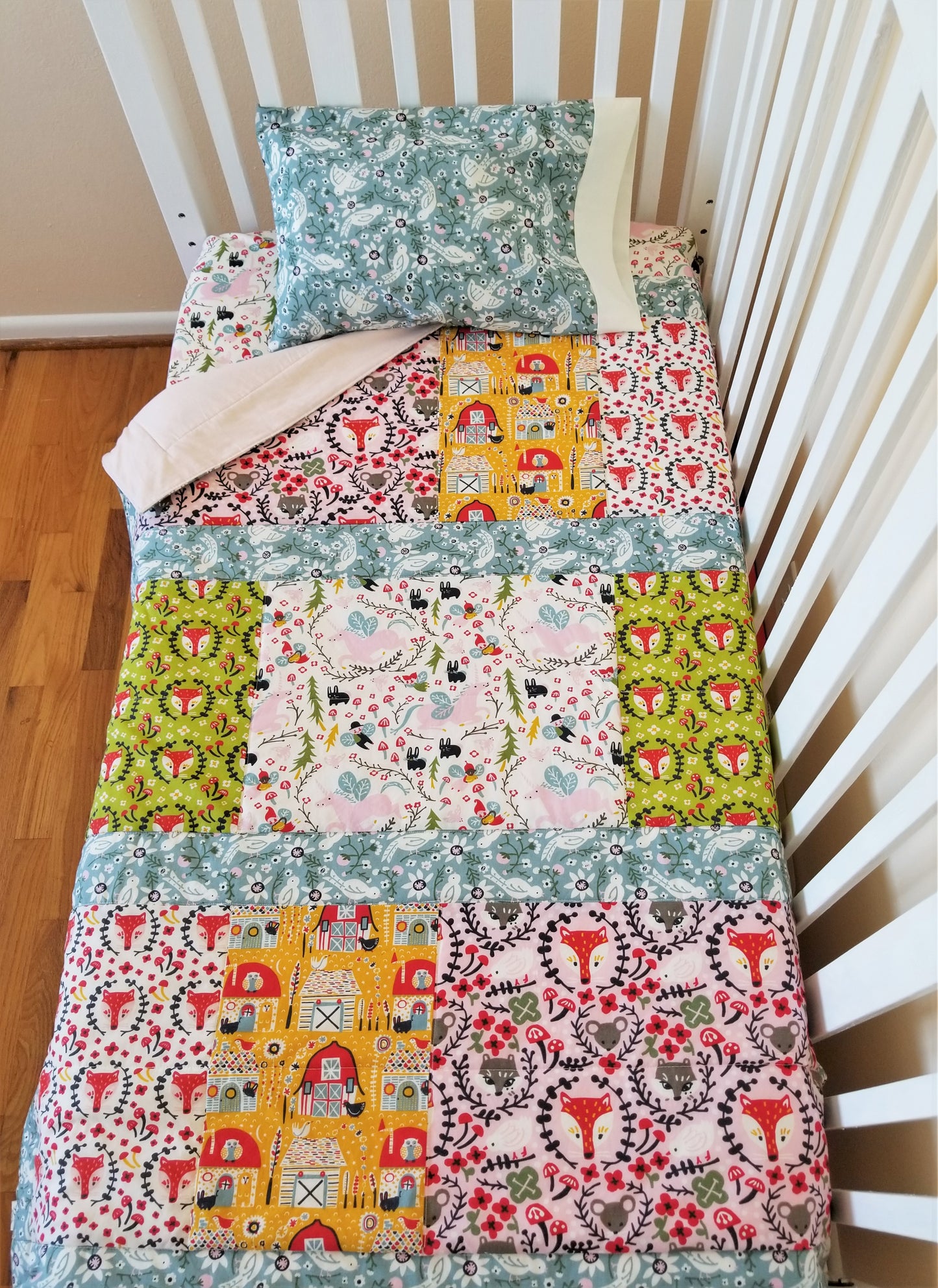 Organic Cotton Baby & Toddler Quilt with Unicorns, Foxes & More