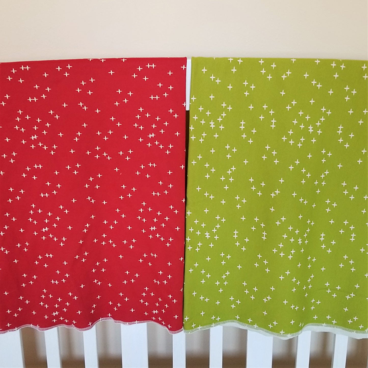 Organic Swaddle Blanket in Red or Green
