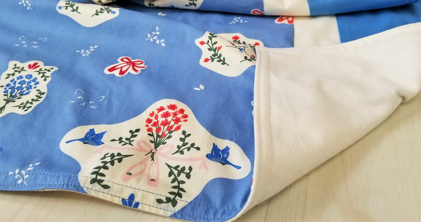 Organic Cotton Baby Blanket with Ballerinas, Cats and Toe Shoes