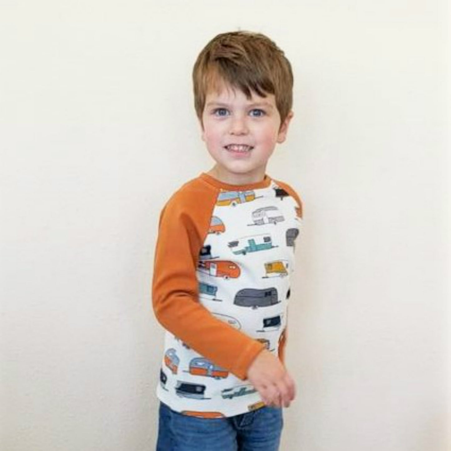 Organic Boy's Raglan T-Shirt - Toddler Raglan T-Shirt - Vintage Camper