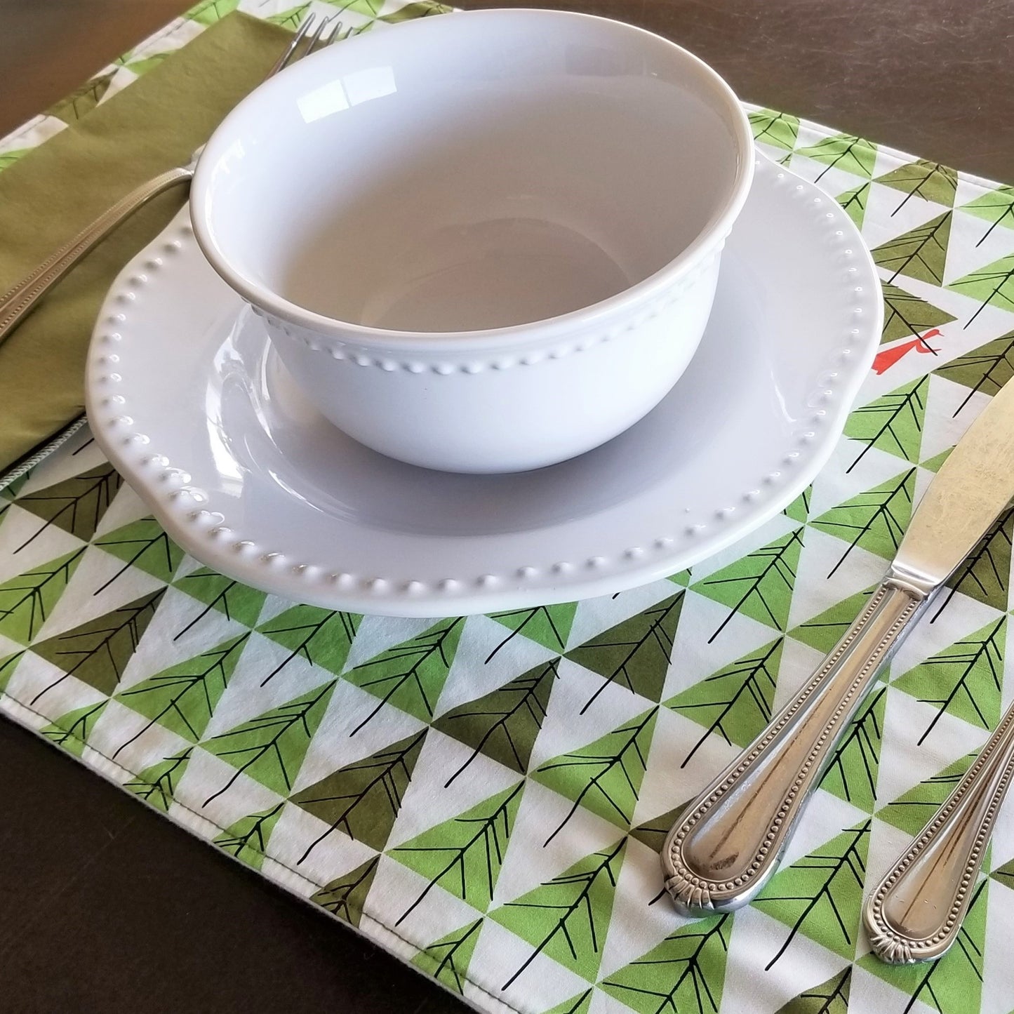 Organic Cotton Placemats in Holiday Print