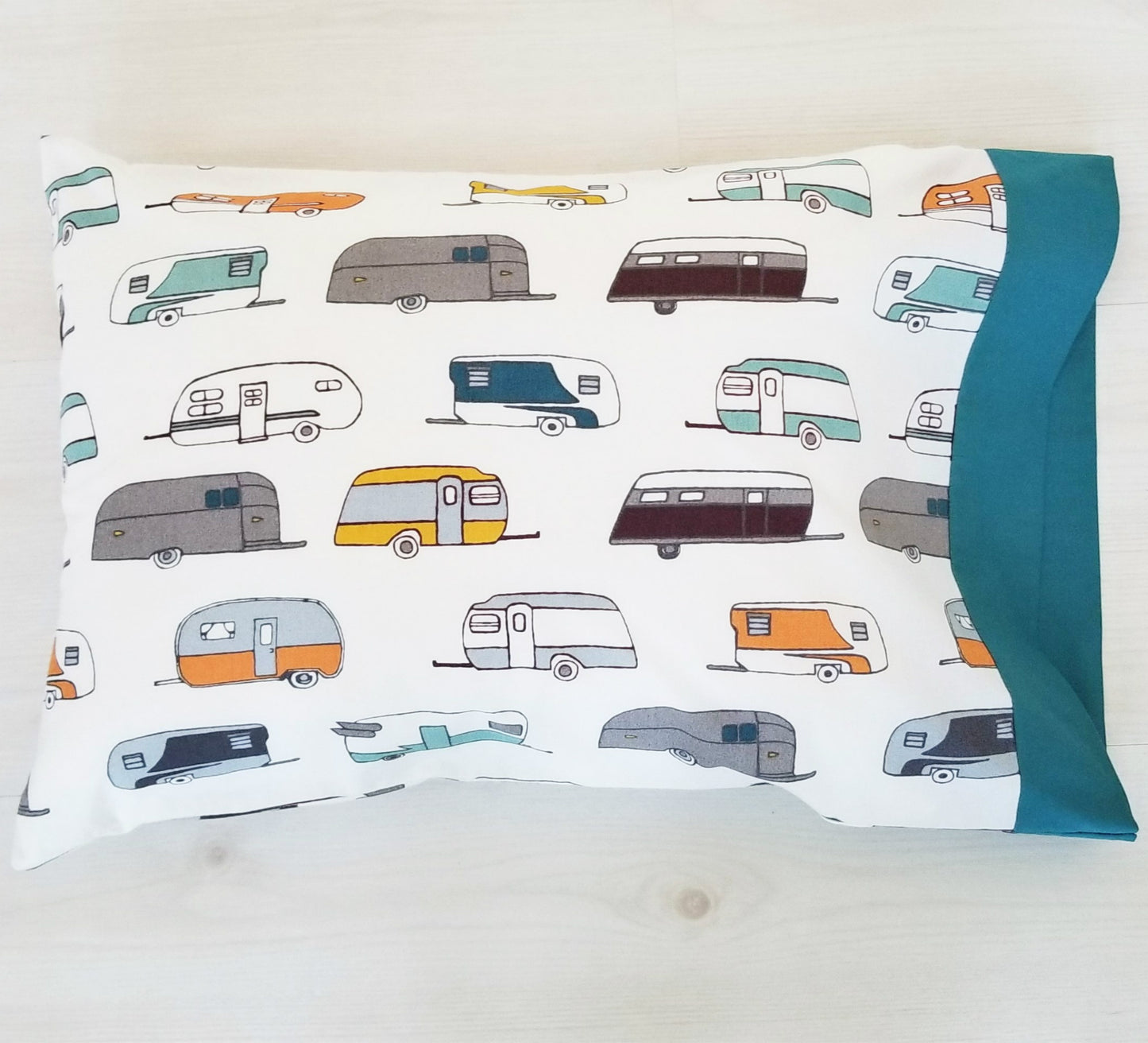 Organic Toddler Pillowcase - Camp Trailers - Organic Travel Pillowcase