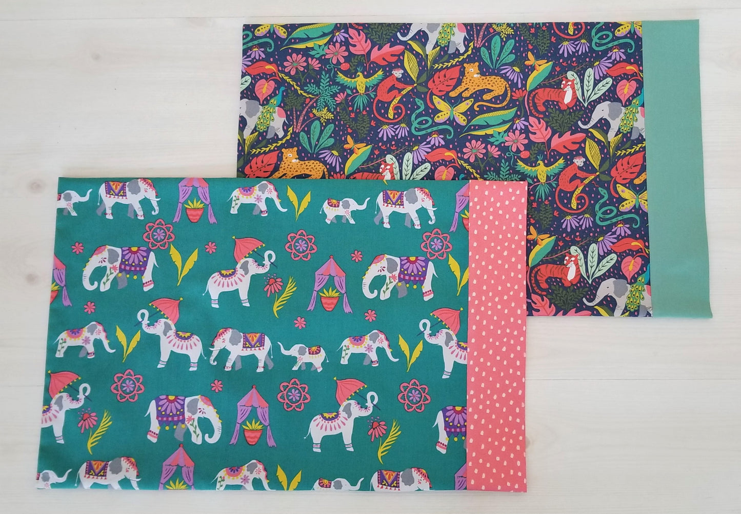 Organic Toddler And Travel Pillowcase with Elephants and Other Prints