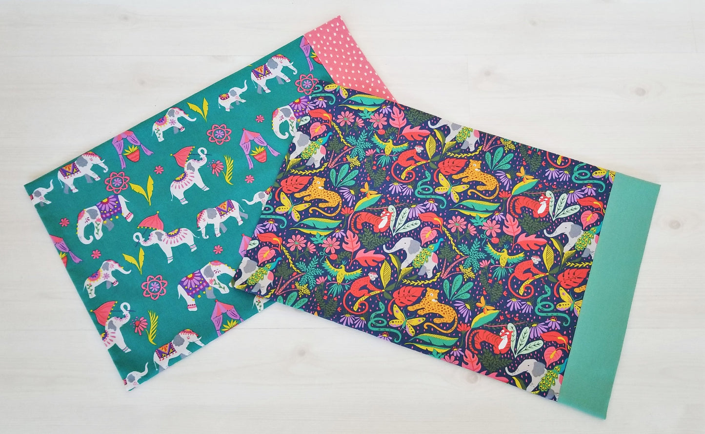 Organic Toddler And Travel Pillowcase with Elephants and Other Prints