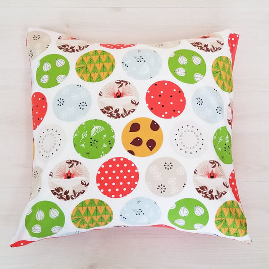 Accent Pillow Cover with Christmas & Holiday Print in Organic Cotton