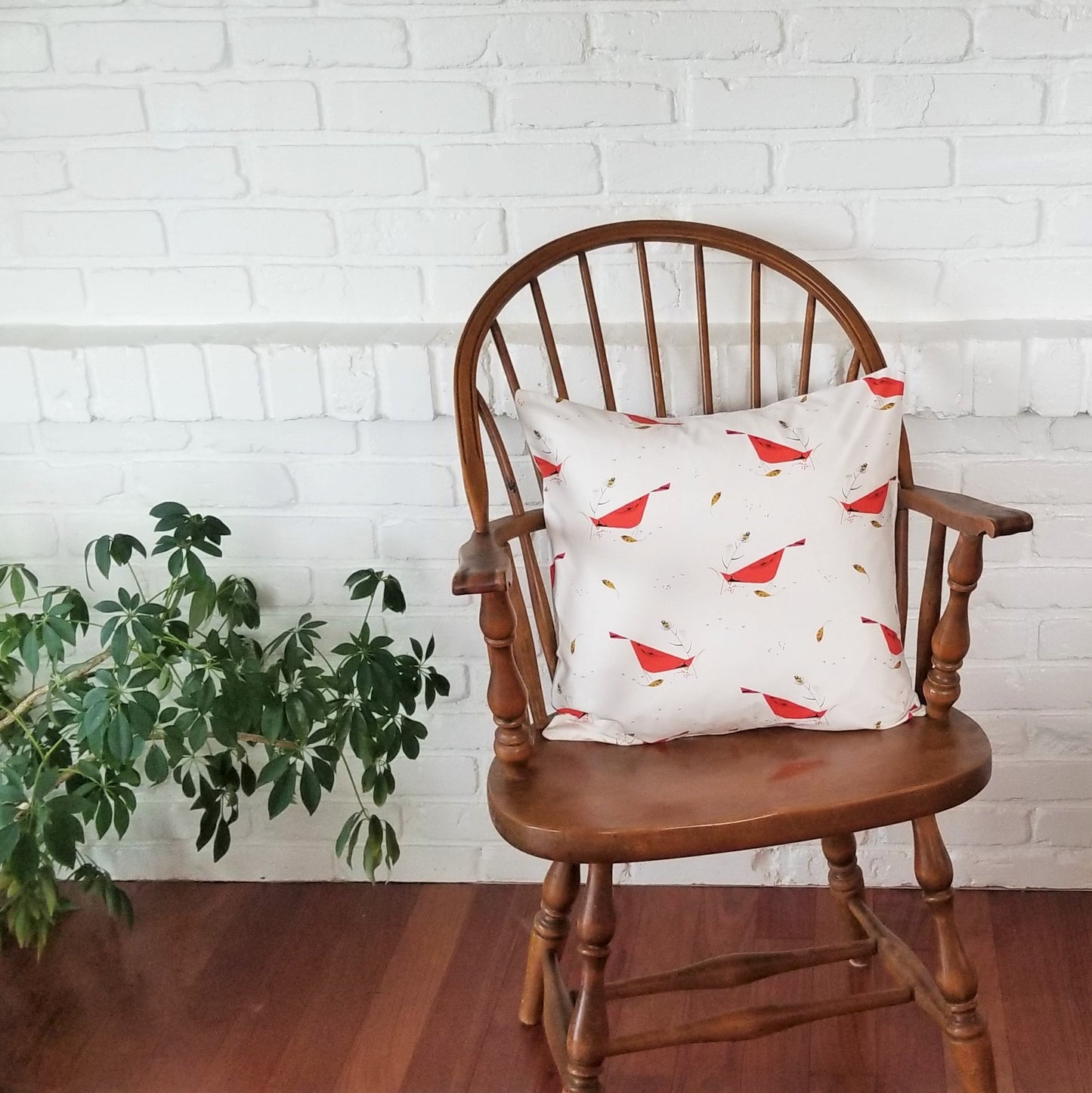 Organic Cotton Accent Pillows in Cardinal Holiday Prints