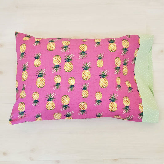 Organic Toddler and Travel Sized Pillowcases with Pineapples
