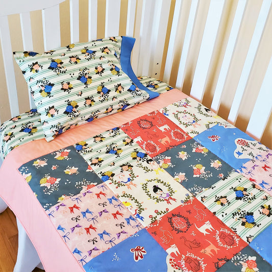 Organic Crib Bedding Set - Organic Toddler Bedding Set - Pirouette