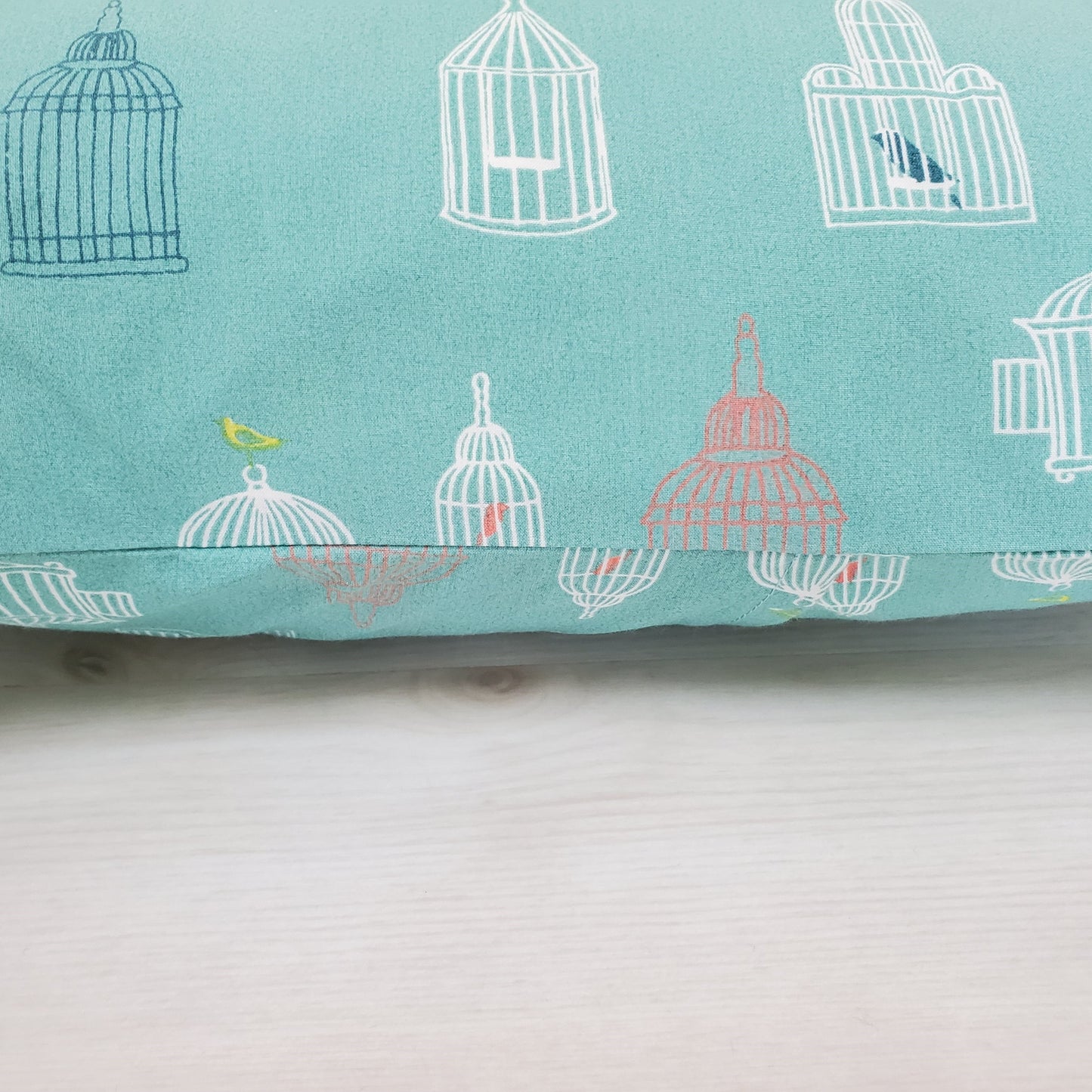 Organic Cotton Accent Pillow in Birdcage Print