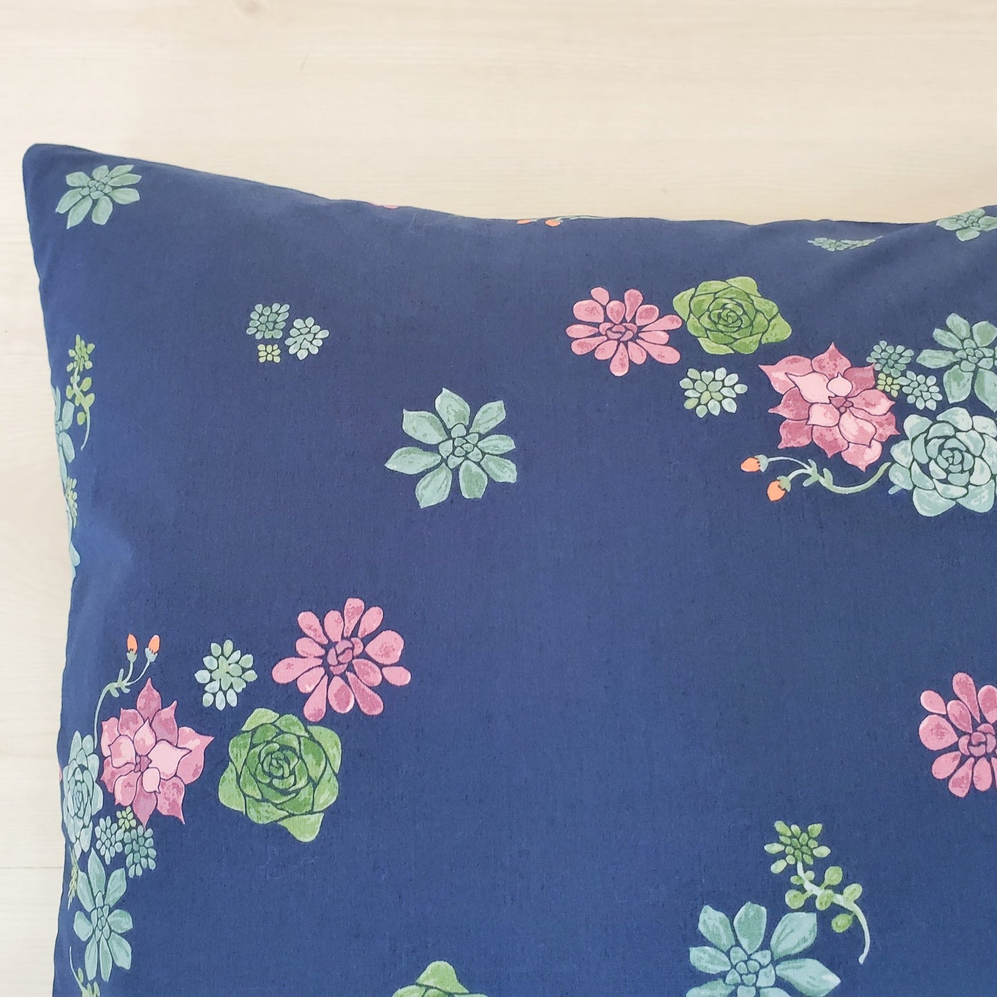 Organic Cotton Accent Pillow Cover in Succulent & Floral Prints