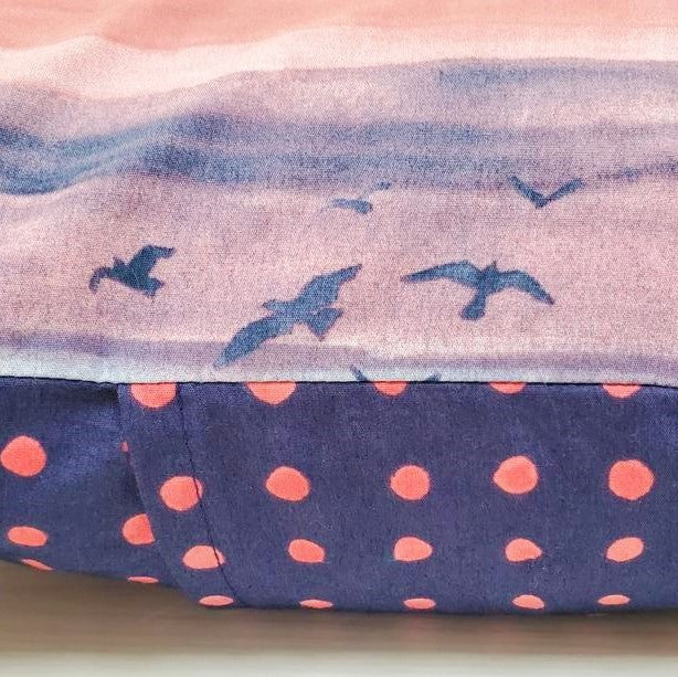 Organic Accent Pillow Cover in Sky & Bird Print