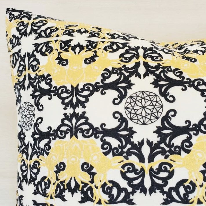 Organic Accent Pillow Covers in 2 Elk Prints with Metallic Gold Accents