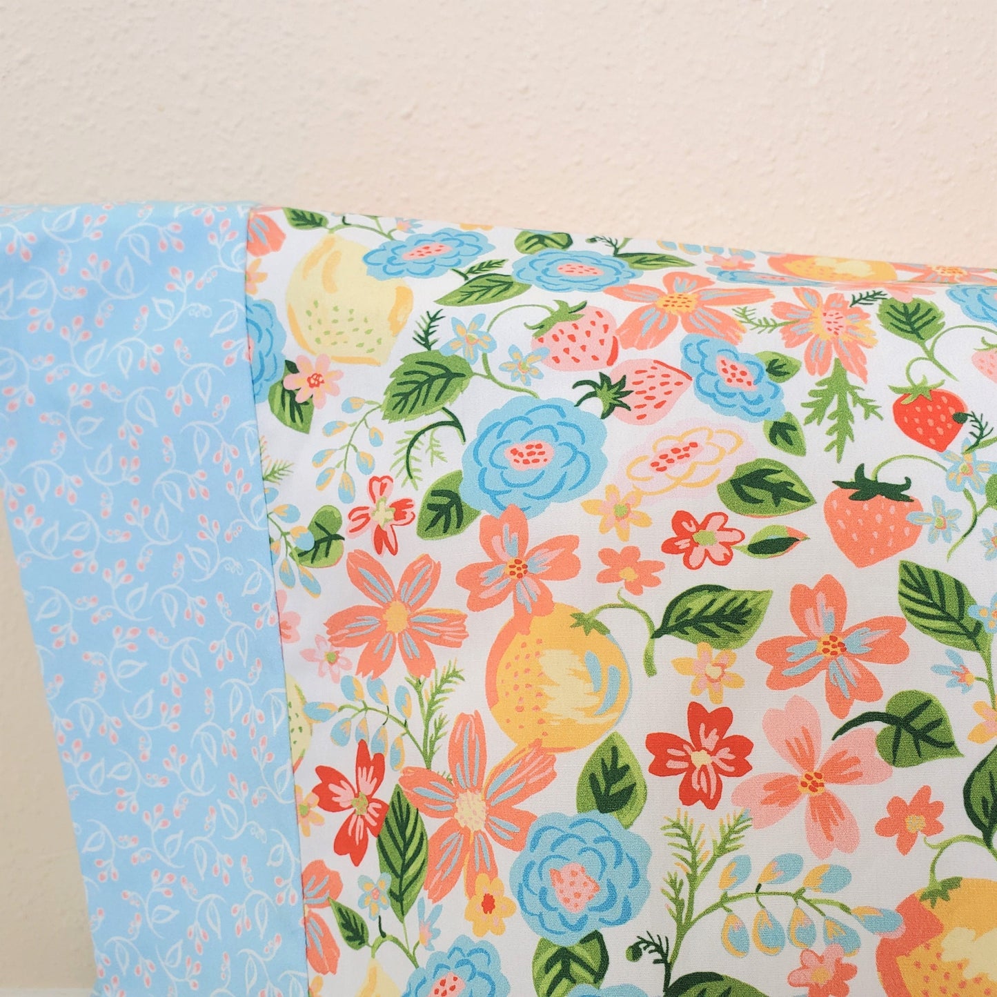 Organic Cotton Pillowcases in Floral & Fruit Print